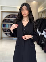 بليزر | عباية اسرار بقماش كريب باربي تركي اسود( طق...