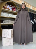 عباية جيلا بقماش كريب ارماني زيتي