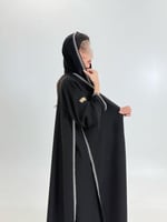 عباية امثال بقماش انترنت بتطريز زج زاج ابيض