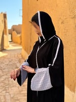 عباية رماح بقماش سي واي تدخيلات شيفون ابيض