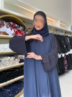 عباية نايله بقماش برنت كسرات بلاسيه كحلي