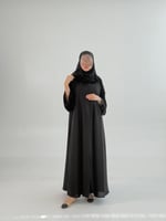 عباية رهمه بقماش مكس مخمل مع كريب الاناقه دبل كلوش