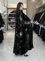 كولكشن العيد | عباية زينه بقماش شيفون مخمل بلمعه ا...