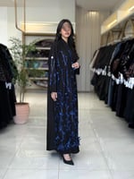 عباية صولا بقماش كريب ايطالي بشك كحلي