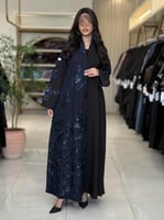 عباية صولا بقماش كريب ايطالي بشك كحلي 2