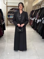 عباية ولوف بقماش كربب باربي تركي اسود ( طقم ثلاث ق...