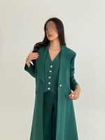 عباية عنقاء | بليزر طقم تركي ثلاث قطع اخضر