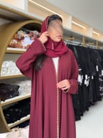 عباية فرايح بقماش حرير مغسول مزين بحياكه يدويه عنا...