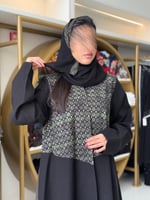 عباية سهام كريب الاناقة تدخيلات روكاما اخضر