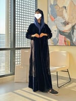 تشكيلة شتاء 2024 - عباية رواني مخمل تطريز انيق كحل...