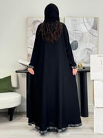 عباية شذى ا قماش ملكي كلفه ازرق