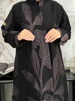 عباية نوف ا الاناقة تطريز كامل رمادي