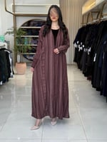 عباية نيفين بقماش مخمل كوري تدخيلات كشميري دبل فيس...