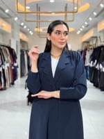 عباية بقصة بليزر بقماش كريب رموش كحلي