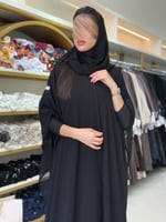 عباية سهى بقماش بلاك بيري مع شيفون اسود