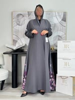 عباية حوريه ا رمادي رسم موف