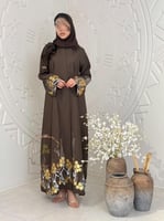 عباية صبا بقماش لنن بارد تطريز ترتر عودي