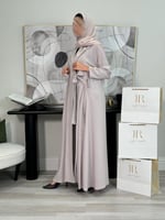 عباية لامينا ا كريب إحساس مزين بكسرات وربطه بيج فا...