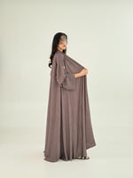 عباية شريهان بقماش كريب مغربي دبل كلوش لحمي