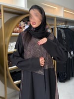 عباية سهام كريب الاناقة تدخيلات روكاما بني