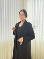 بليزر | عباية الاء بقماش كريب الاناقة مبطن اسود