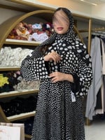 عباية فدوى بقماش شيفون مبطن برسم منقط