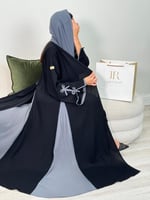 National day abaya | عباية راقيه رمادي فاتح