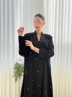 عباية رباب بقماش كريب الابداع مطرز اخضر