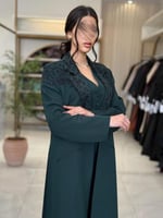 عباية إيليف بقماش كربب باربي تركي اخضر ( طقم ثلاث...