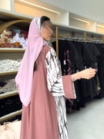 عباية رندا لنن تدخيلات كريب امريكي وردي