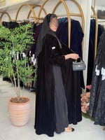 عباية شوق بقماش مخمل كوري تدخيلات كسرات