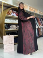 عباية لميس بقماش كريب الابداع تدخيلات شيفون بلمعه...