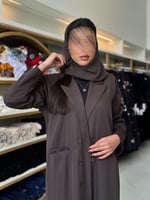 عباية ميلاف بقماش كريب احساس قصة A line رمادي