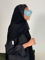 عباية هيون ا كريب كتان - اسود