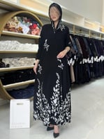 كولكشن رمضان ا عباية وريف كريب الابداع تطريز ابيض