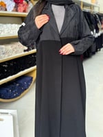 عباية نوفا بقماش كريب الابداع تدخيلات جاكار ناعم