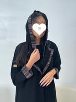 عباية الجازي بقماش ملكي تدخيلات كشميري بني