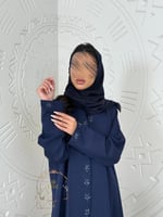 عباية سلوى بقماش باربي بشك كحلي