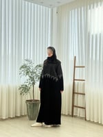 عباية اغادير بقماش مخمل كوري تدخيلات جاكار شتوي اس...