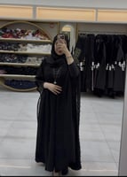 عباية الترف بقماش دانتل بلمعه مبطن بملكي