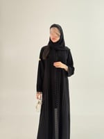 عباية دره بقماش كريب ملكي مزين بكلفه دوائر