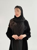 عباية علايا بقماش مخمل كوري تدخيلات كريب الاناقه