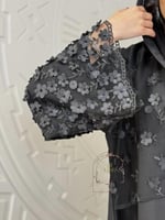 عباية سلمى بقماش تفته ناعم تدخيلات دانتل