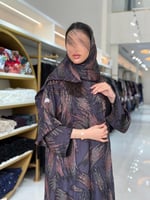 عباية نورهان حرير اوبل تو فيس اسود و موف