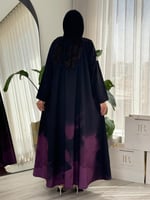 عباية كاري | بقماش حرير موف