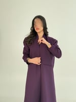 عباية غدي بقصة بليزر بقماش كريب باربي بنفسجي