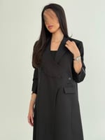 بليزر سمر بقماش كريب ايطالي شك اسود