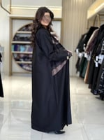 بليزر | عباية تايلا بقماش كريب ايطالي تدخيلات بني