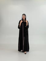 عباية امثال بقماش انترنت بتطريز وردي