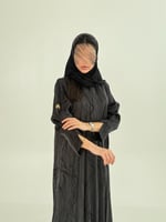 عباية افتهان بقماش حرير تركي ناعم اسود 2